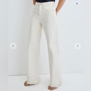 Veronica Beard Taylor Wide Leg Jean - Ecru Size 32